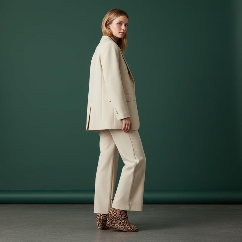 Dune London Dunes Women's Zoey Wedge Bootie, Soft Vegan Suede, Easy Slip-On Design, Memory Foam, Wide Widths Available, womens ankle boots low heel, LEOPARD 7.5 - Image 4